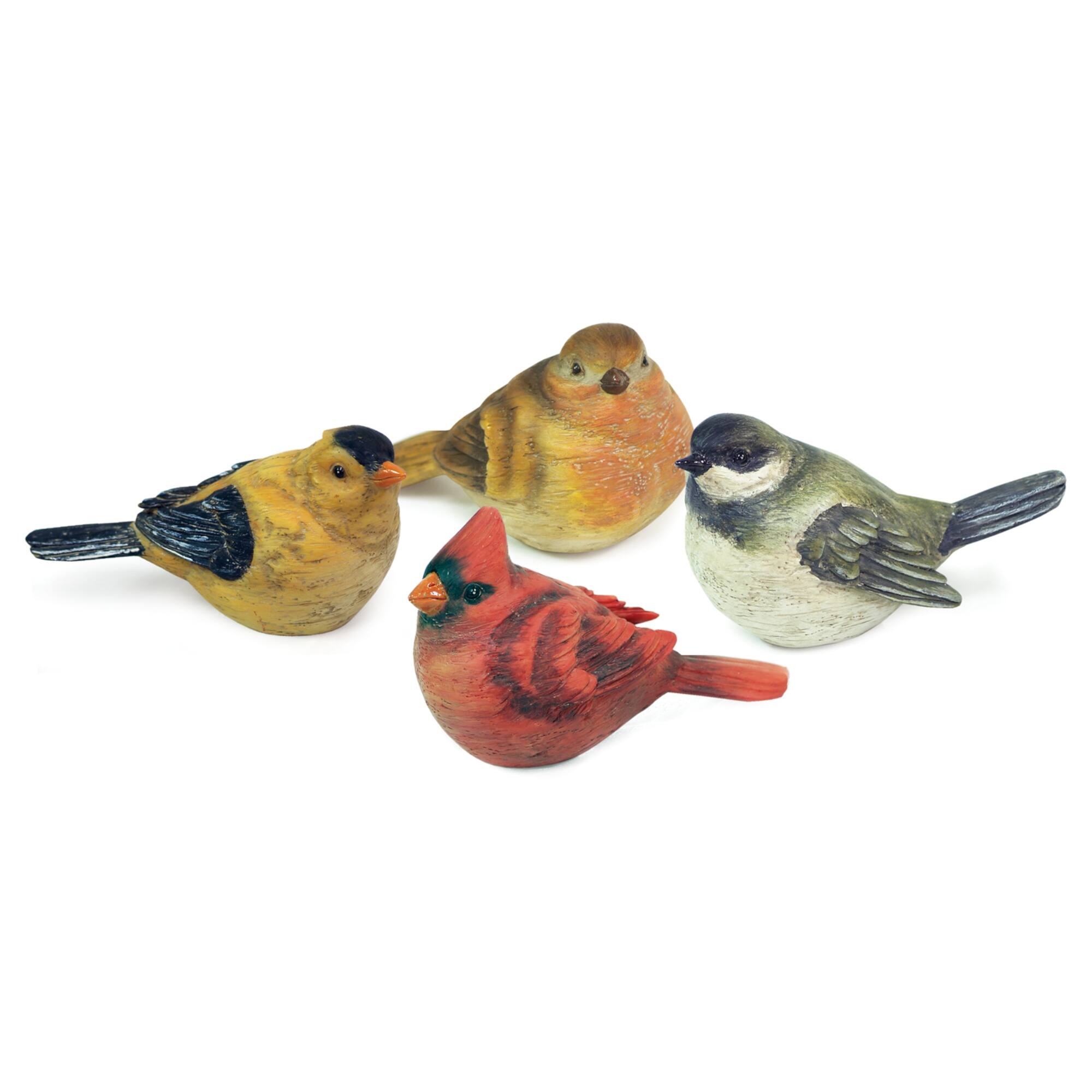 5" Realistic Painted Tabletop Bird Figurines Set